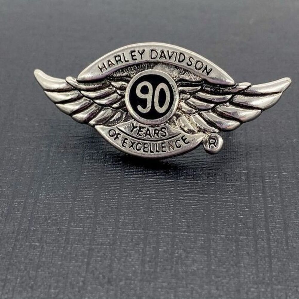 Vintage Harley Davidson 90 Years of Excellence Vest Jacket Pin